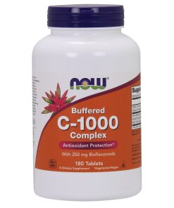 NOW Foods - Vitamin C-1000 Complex - Buffered with 250mg Bioflavonoids - 180 tabs