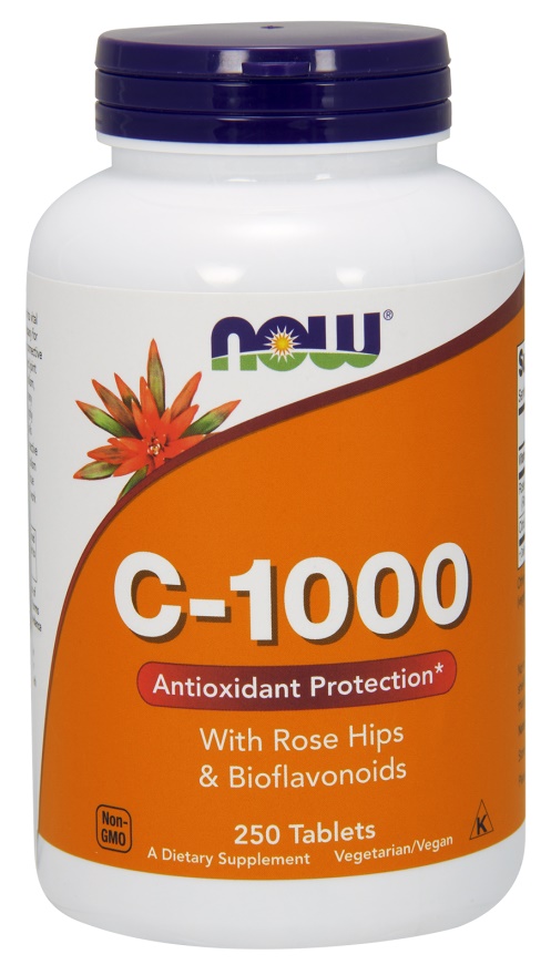 NOW Foods - Vitamin C-1000 with Rose Hips & Bioflavonoids - 250 tablets