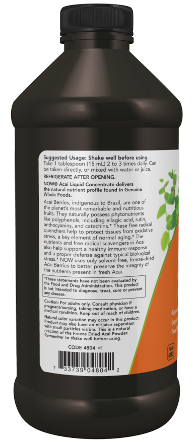 NOW Foods - Acai Flydende Koncentrat - 473 ml - imagine 3
