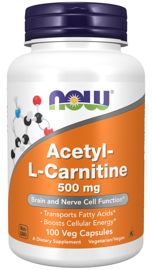 NOW Foods - Acetil-L-Carnitină, 500 mg - 50 capsule - Billede 4