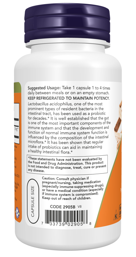 NOW Foods - Acidophilus Două Miliarde, 100 capsule - Billede 3