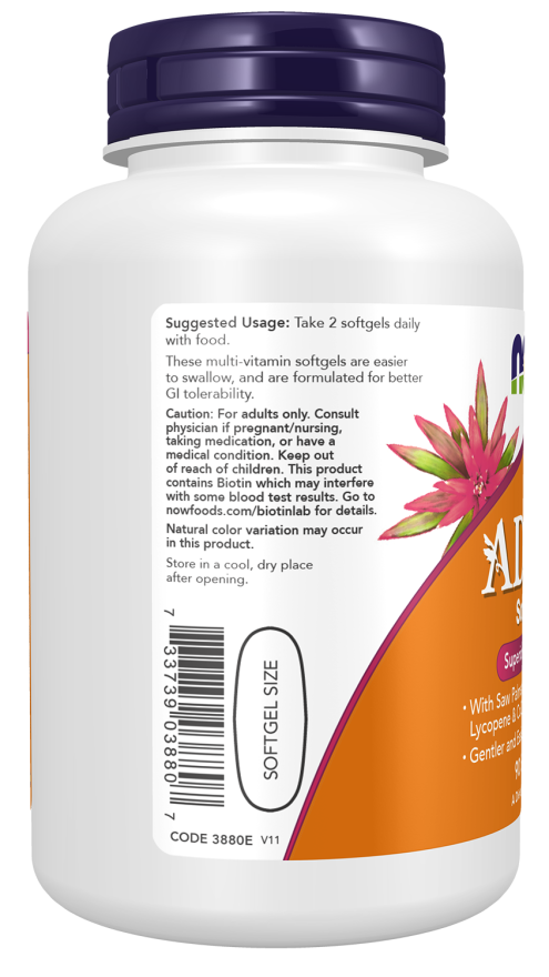 NOW Foods - Multivitamine ADAM pentru bărbați - 90 capsule moi - Billede 4
