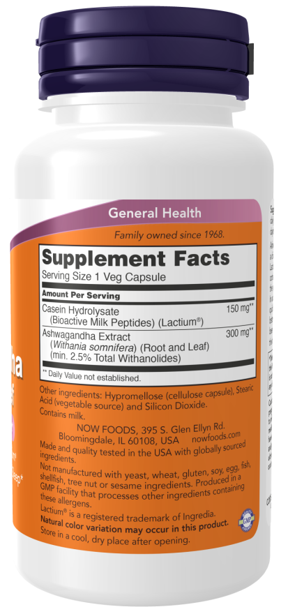 NOW Foods - Ashwagandha pentru Alinarea Stresului - 60 capsule - Billede 2