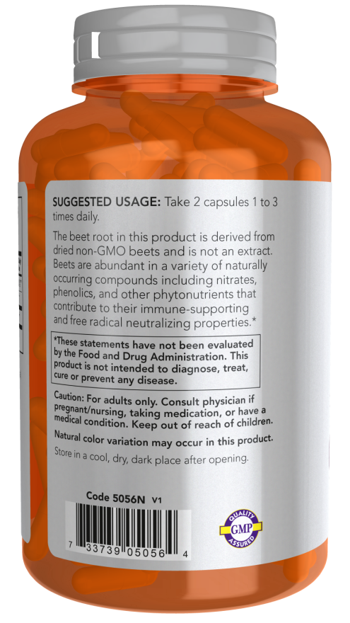 NOW Foods - Capsule de sfeclă roșie - 180 buc - imagine 3
