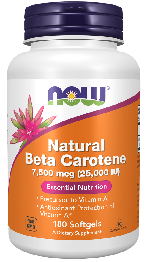 NOW Foods - Beta Caroten Natural, 25.000 UI - 90 capsule moi - Billede 4