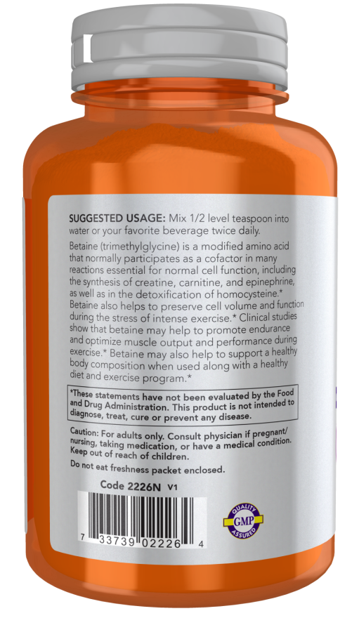 NOW Foods - Pudră de Betaină, 170g - Billede 3