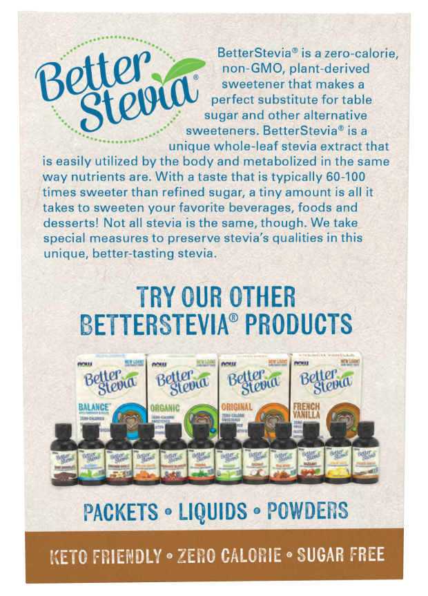 NOW Foods - Pachete Stevia Better, Vanilie Franceză - 75 pachete - Billede 4