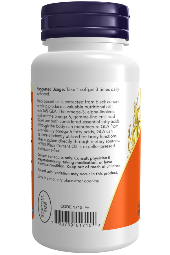 NOW Foods - Ulei de coacăze negre, 500 mg - 100 capsule moi - Billede 3