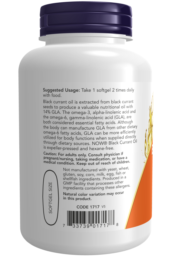 NOW Foods - Ulei de coacăze negre, 1000mg - 100 capsule moi - Billede 3
