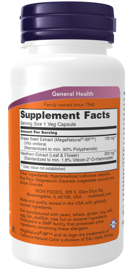 NOW Foods - Sănătatea Tensiunii Arteriale - 90 capsule - Billede 2