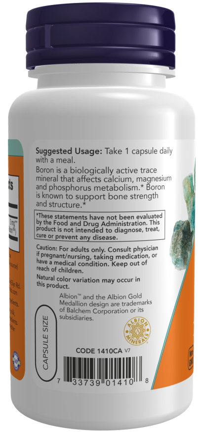 NOW Foods - Bor 3 mg, 250 capsule - imagine 3