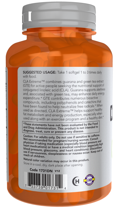 NOW Foods - CLA Extreme - 90 capsule moi - Billede 3