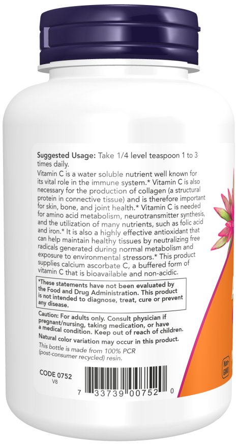 NOW Foods - Ascorbat de Calciu, Pudră Tamponată Fin - 227g - Billede 3