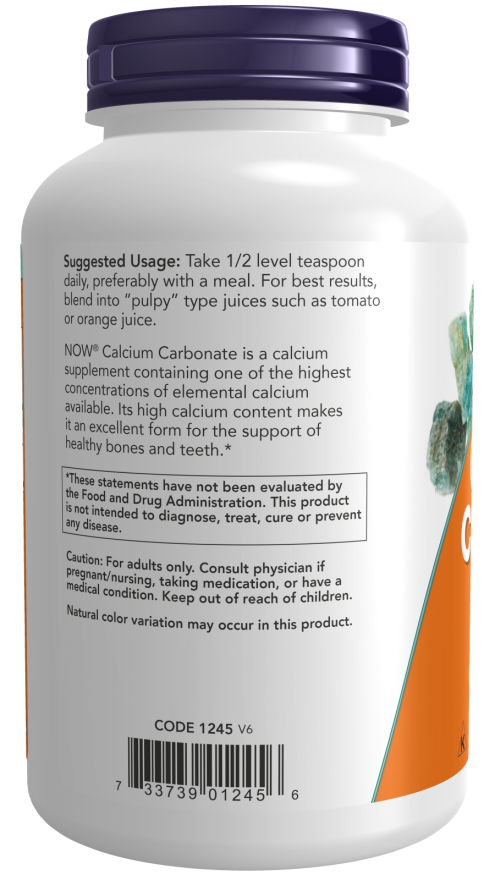 NOW Foods - Carbonat de calciu, pulbere pură - 340g - Billede 3