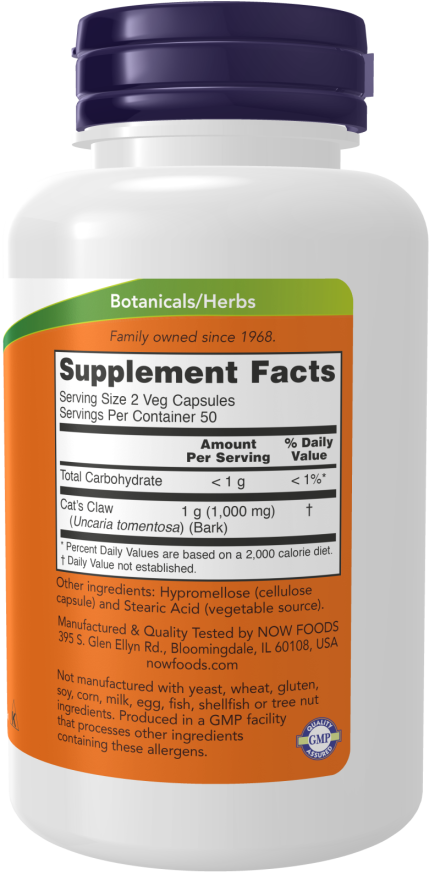 NOW Foods - Katteklo, 500 mg - 250 capsule - Billede 2