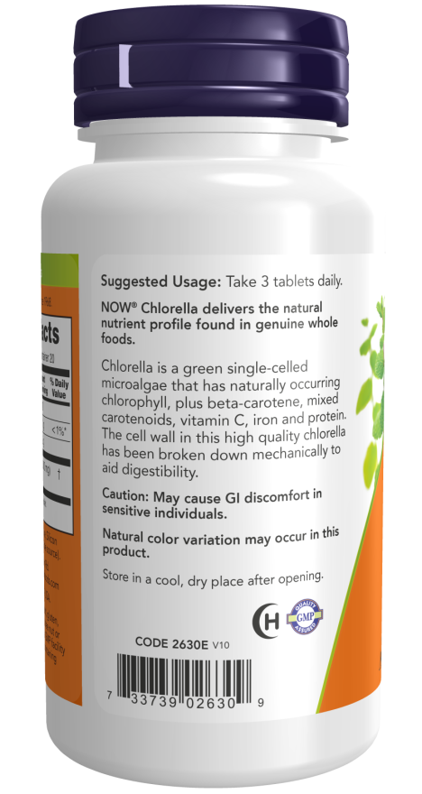 NOW Foods - Chlorella 1000mg, 60 tablete - Billede 3