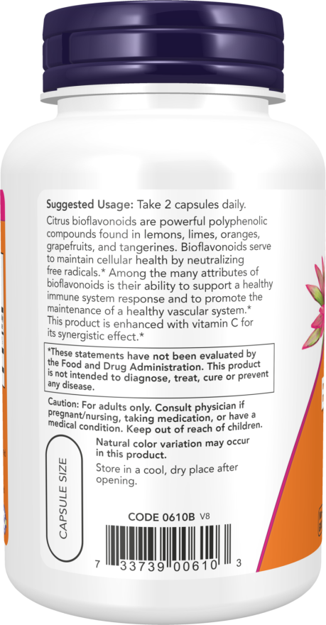 NOW Foods - Bioflavonoide Citrice, 700 mg - 100 capsule - Billede 3