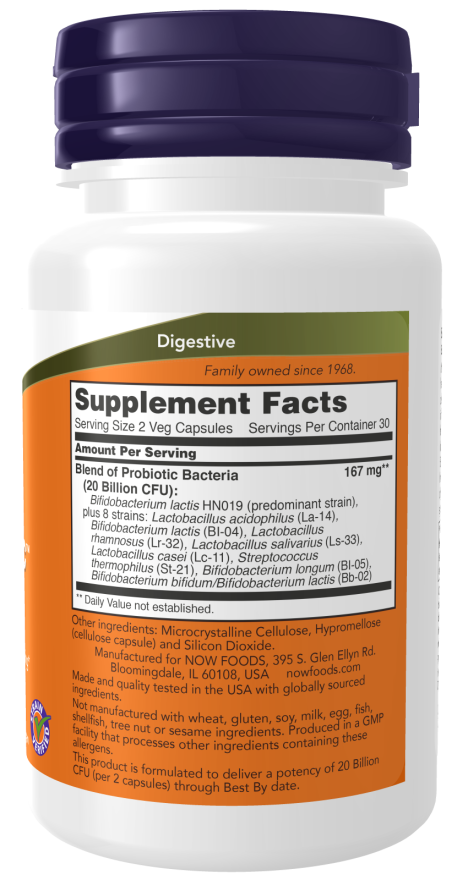 NOW Foods - Probiotice Clinice GI, 60 capsule - Billede 2