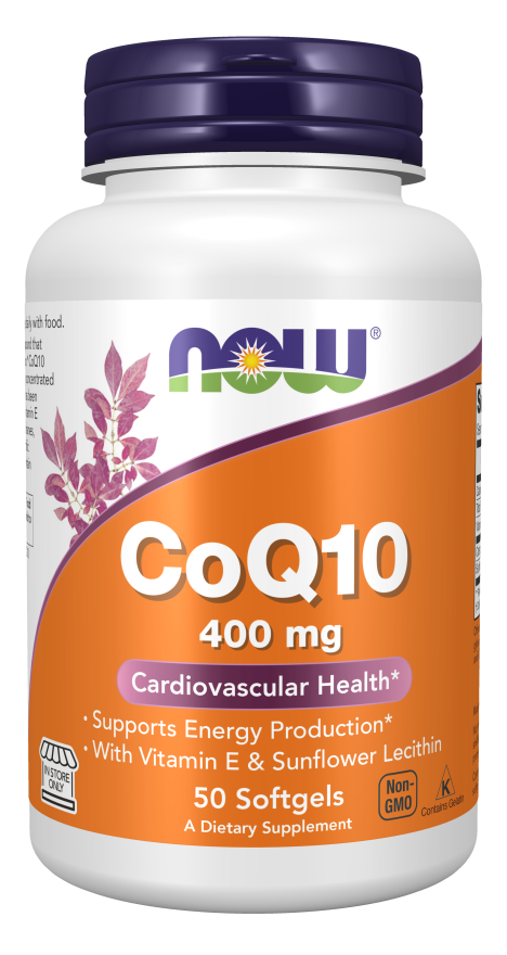 NOW Foods - CoQ10 cu Vitamina E și Lecitină din Floarea-soarelui, 400mg - 30 capsule moi - imagine 4