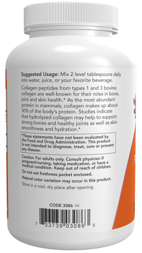 NOW Foods - Pudră de Peptide de Colagen - 227g - imagine 3