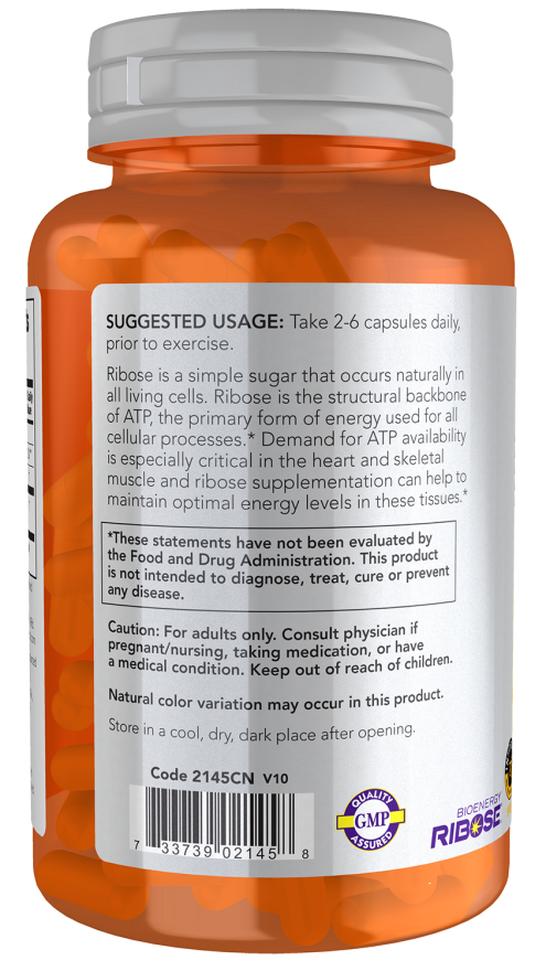 NOW Foods - D-Ribose, 750 mg - 120 capsule - imagine 3