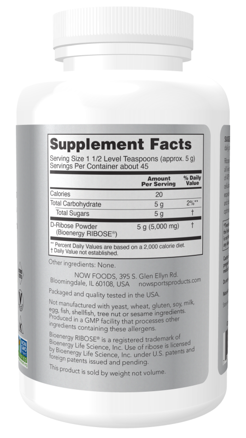 NOW Foods - D-Riboză, Pudră - 227g - imagine 2