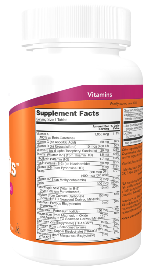 NOW Foods - Vitamine zilnice, 250 tablete - Billede 2