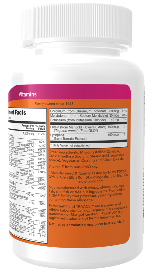 NOW Foods - Vitamine zilnice, 250 tablete - Billede 3