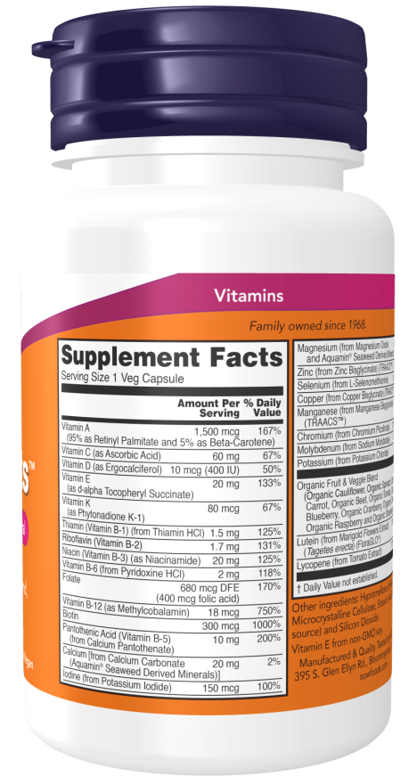NOW Foods - Vitamine zilnice, 30 capsule - Billede 2