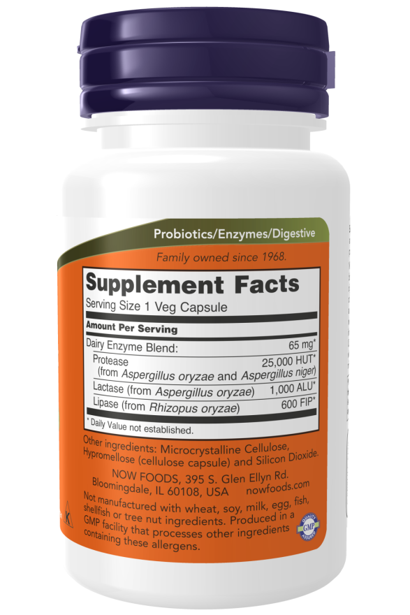 NOW Foods - Complex pentru Digestia Lactozei - 90 capsule - Billede 2