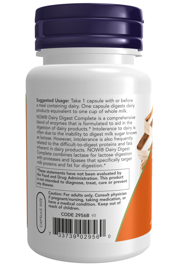 NOW Foods - Complex pentru Digestia Lactozei - 90 capsule - Billede 3