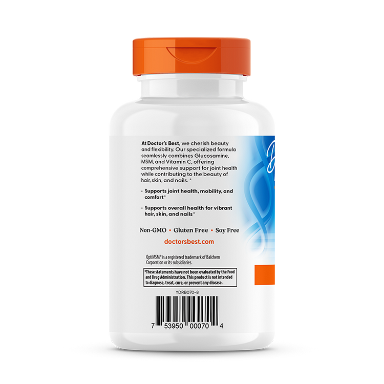 Doctor's Best - Formula Sinergică Glucosamină MSM cu OptiMSM, 180 capsule - Billede 3