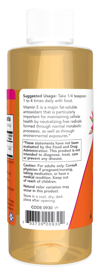 NOW Foods - Vitamina E Naturală Lichidă - 118 ml - Billede 3