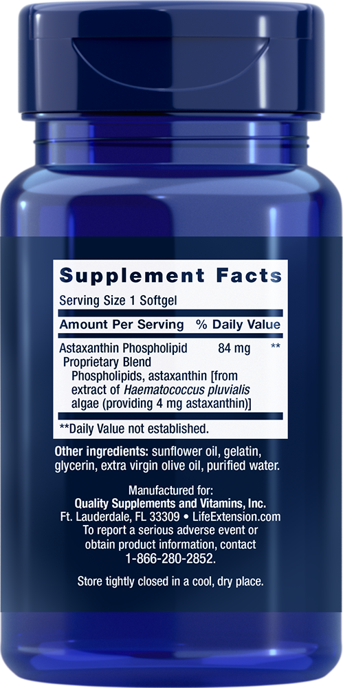 Life Extension - Astaxanthin cu fosfolipide, 4 mg - 30 capsule moi - Billede 2