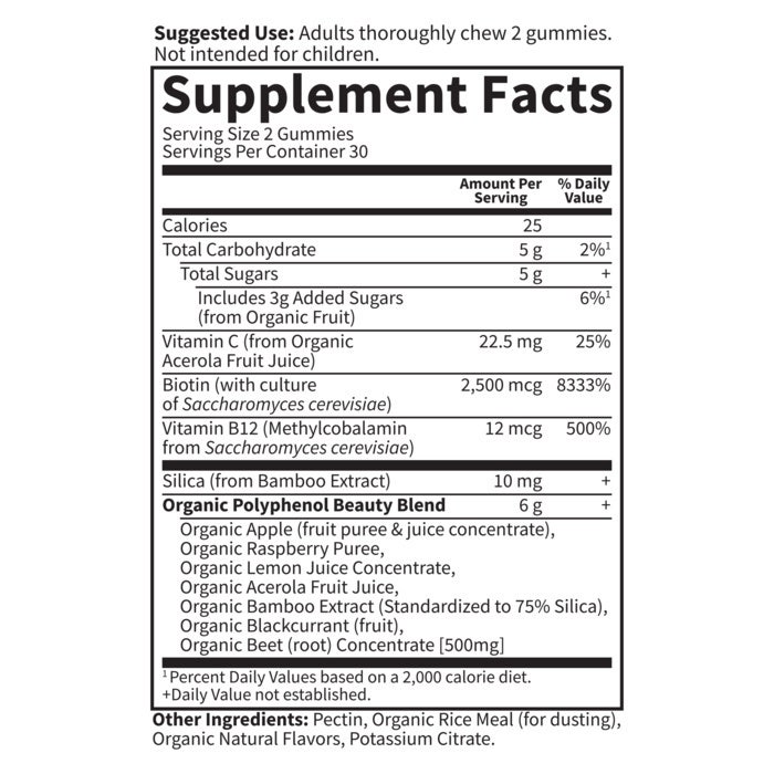 Garden of Life - Vitamine de frumusețe în formă de jeleuri, aromă de zmeură - 60 bucți - imagine 2