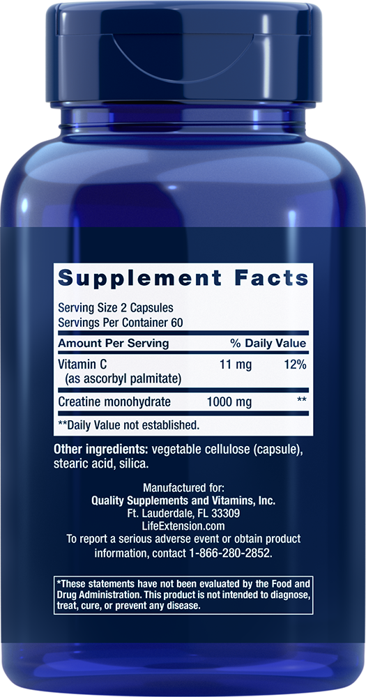 Life Extension - Capsule de Creatină, 120 capsule - imagine 2