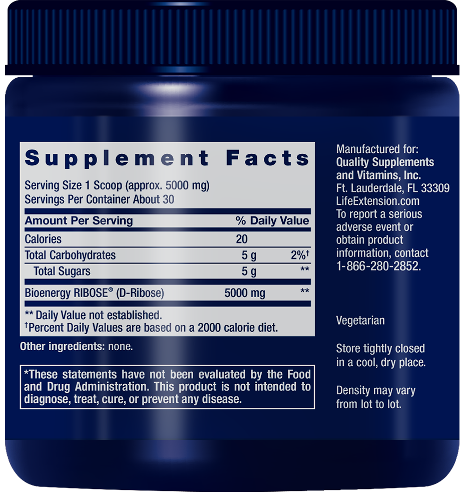 Life Extension - Pudră D-Riboză, 150g - imagine 2
