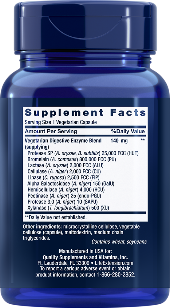 Life Extension - Enzime Superioare pentru Digestie - 60 capsule - Billede 2