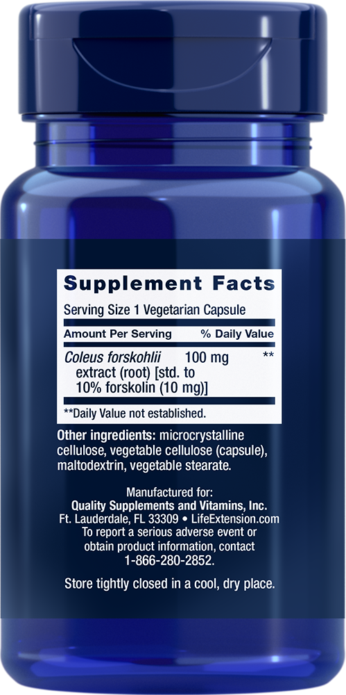 Life Extension - Forskolin, 10mg - 60 capsule - Billede 2