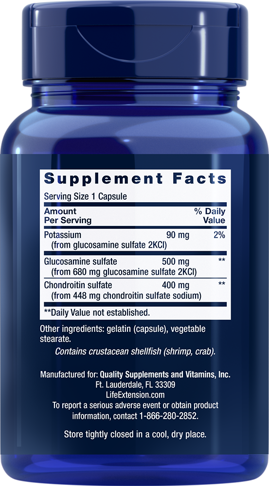 Life Extension - Capsule cu Glucozamină și Condroitină, 100 capsule - Billede 2