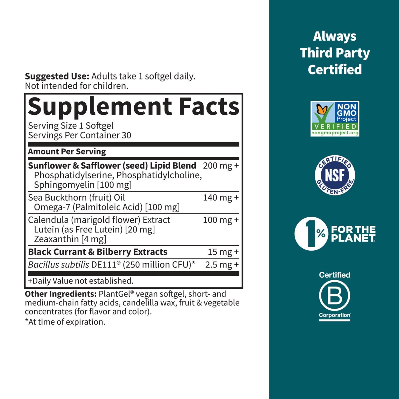 Garden of Life - Supliment pentru sănătatea ochilor, 30 capsule vegetale softgel - Billede 2