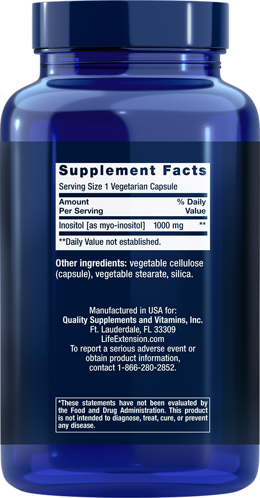 Life Extension - Capsule de Inositol, 1000 mg - 360 buc - Billede 2