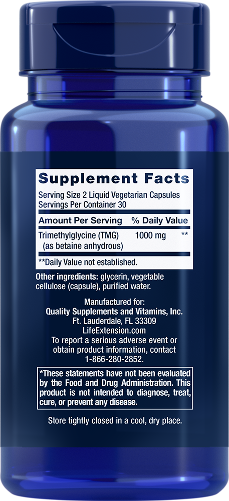 Life Extension - TMG 500 mg, 60 capsule lichide - Billede 2