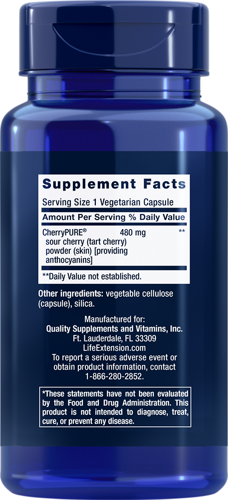 Life Extension - Cireșe Surkirsebær cu CherryPure - 60 capsule - imagine 2