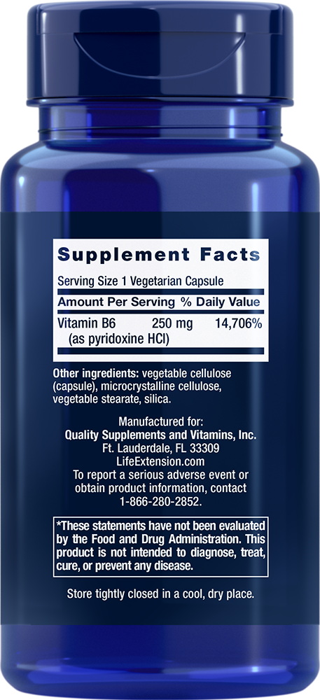 Life Extension - Vitamina B3 Niacină, 500mg - 100 capsule - Billede 2