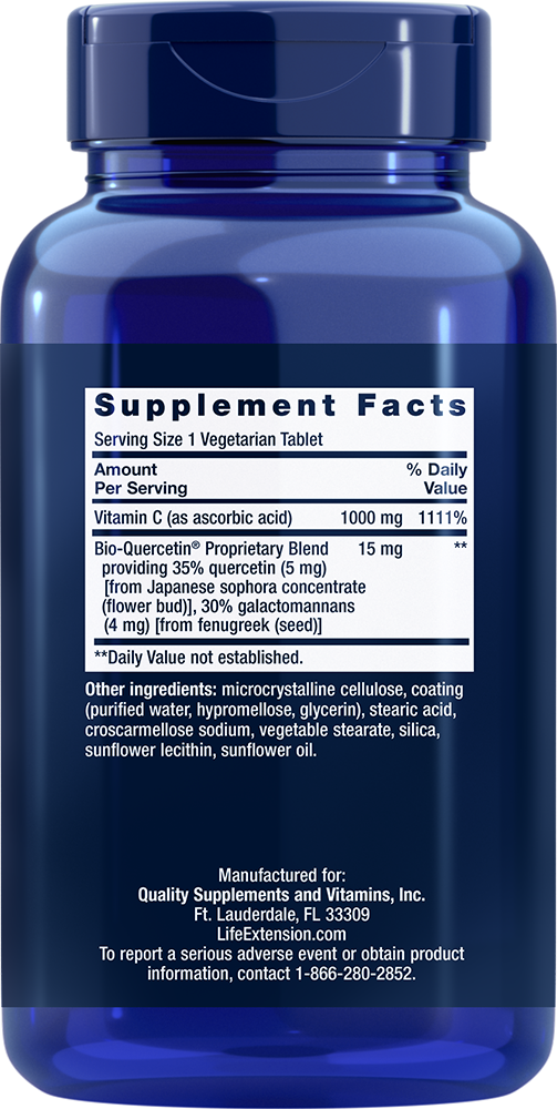 Life Extension - Vitamina C și Bio-Quercetin Phytosome, 250 tablete vegetariene - Billede 2