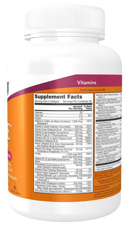 NOW Foods - Multivitamine Eve Superior pentru Femei, 90 capsule moi - Billede 2
