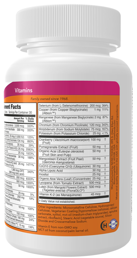 NOW Foods - Multivitamine Eve Superior pentru Femei - 180 tablete - imagine 3