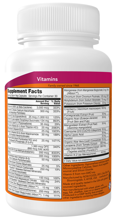 NOW Foods - Multivitamine Eve Superior pentru Femei - 120 capsule - imagine 2