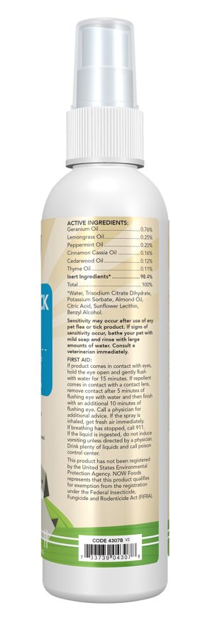 NOW Foods - Spray antiparazitar pentru câini, împotriva puricilor și căpușelor - 237 ml - imagine 2